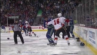 Flames vs Canucks line brawl Jan 18 2014 [upl. by Trout]