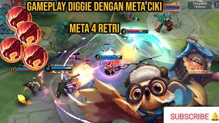 GAMEPLAY DIGGIE ROAMER META CIKI KEMBALI ‼️META 4 RETRI DIMOBILE LEGENDS [upl. by Geilich]