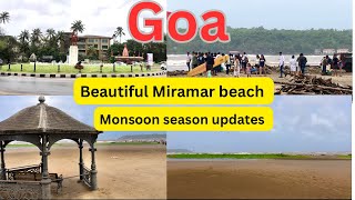 GoaMiramar Beach Near Panjim GoaSauth Goa Beach Monsoon vlog Goa [upl. by Lorianna]