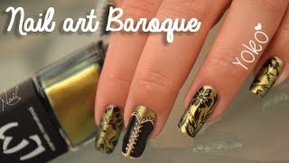 Nail art  Motif baroque et Corset [upl. by Mcneely]