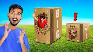 Big Vs Small Unbreakable Box Challenge  100 Layers Cardboard Trap [upl. by Mayworm466]