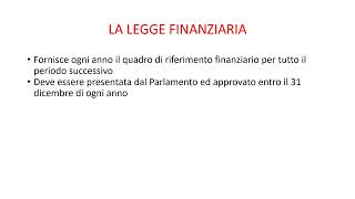 LA LEGGE FINANZIARIA [upl. by Ubana]