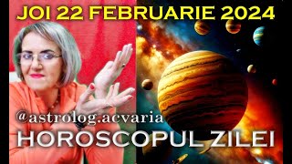 ”NUNTA” COSMICA ⭐HOROSCOPUL DE JOI 22 FEBRUARIE 2024 cu astrolog Acvaria [upl. by Ayinat]