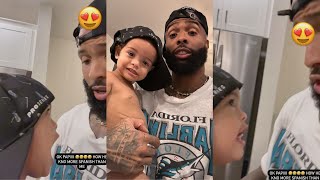 Odell Beckham Teaching Son Spanish [upl. by Gnihc]