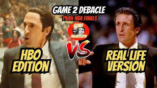 The Lakers Game 2 Debacle from the 1984 Finals HBOs Version VS Real Life  Split Screen Edition [upl. by Artenehs]