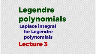 Laplaces first and Second integral for Legendre polynomials in special function lecture 3 [upl. by Adnarom]