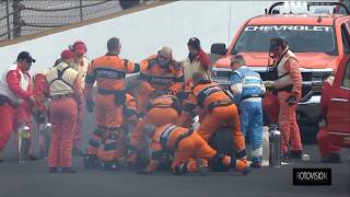 Sebastien Bourdais crash  Indy 500 Qualifying  May 20 2017 [upl. by Niawtna]