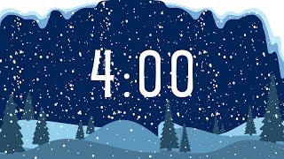 Winter Themed 4 Minute Timer Video  Snowy Day  Classroom Timer  Winter Vibes  Wintery Countdown [upl. by Liuka347]