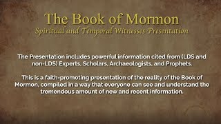 Book of Mormon Spiritual amp Temporal Witnesses Session 1 [upl. by Adelheid71]