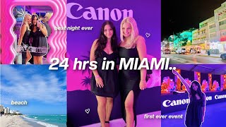 spend 24 hrs with me in MIAMI VLOG canon event GRWM room tour beach amp more [upl. by Eceinal36]