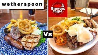 Mixed Grill  Wetherspoons vs Brewers Fayre  Who Wins [upl. by Hyacinthie]