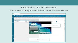 RapidAuthor 130 for Teamcenter whats new in integration with Teamcenter Active Workspace [upl. by Airotal491]