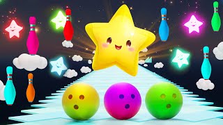 Twinkle Twinkle Little Star with Bowling Ball Adventure for Kids  Rhymes and Songs  Kutty Kids TV [upl. by Yursa]