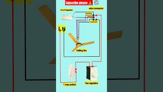 Fan regulator connection  ceiling fan regulator  capacitor connectionfanregulator electrical [upl. by Flosser]