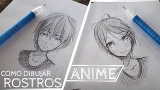 COMO DIBUJAR ROSTROS  Anime  Perspectiva Frontal [upl. by Jarlath]