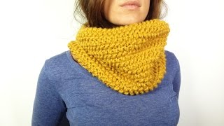 How to Loom Knit a Cowl in Seed Stitch DIY Tutorial [upl. by Leoy]