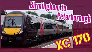 Birmingham New Street to Peterborough  FULL JOURNEY  Cross Country 170 Turbostar via Leicester [upl. by Guise]