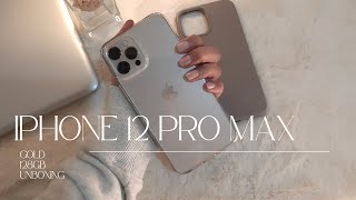 ✨🍎 new iphone 12 pro max gold unboxing  accessories 💫 [upl. by Amii]