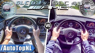 Mercedes AMG GLC 43 vs 63 S  0250kmh ACCELERATION TOP SPEED SOUND amp AUTOBAHN POV by AutoTopNL [upl. by Ardnasyl]