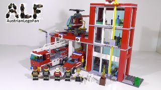 Lego City 60004 Fire Station  Feuerwehr Hauptquartier  Lego Speed Build Review [upl. by Schlesinger]