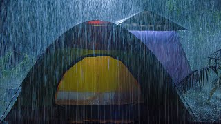 Fall Asleep Fast in MINUTES with Beautiful Heavy Rain on tent amp Mighty Thunder in Forest  Rain 4K [upl. by Farmelo]