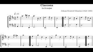 Chaconne in A major By Johann Heinrich Schmelzer with Score [upl. by Ahseneuq]