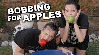 BOBBING FOR APPLES CHALLENGE  Merrell Twins [upl. by Akcebar]