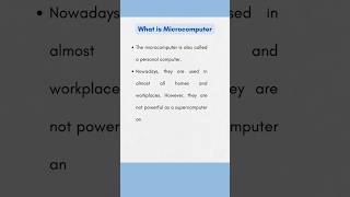 What is Microcomputer  Computer Fundamentals [upl. by Adnirb]