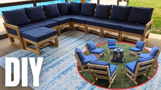 MODULAR DIY Outdoor Patio Furniture  Patio Makeover Part 3 [upl. by Donata]