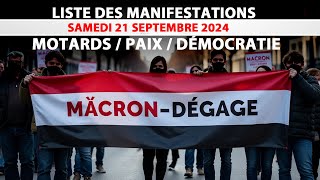 Liste des Manifestations  21 Septembre 2024 Motards  Paix  Démocratie [upl. by Dafna]