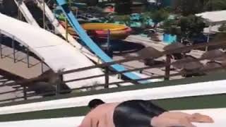 Fat man at water slide  Tsunami [upl. by Lody]