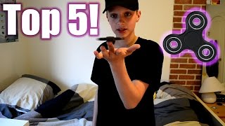 TOP 5 FIDGET SPINNER TRICKS [upl. by Aynotahs217]