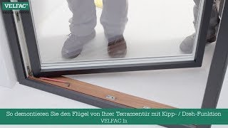 So demontieren Sie den Flügel von Ihrer Terrassentür mit Kipp  DrehFunktion  VELFAC In [upl. by Itin]