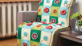 Crochet Floral Granny Blanket Pattern  EASY  The Crochet Crowd [upl. by Rois]