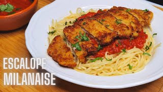 ESCALOPE PANEE A LA MILANAISE ET SPAGHETTI SAUCE TOMATE [upl. by Rand]