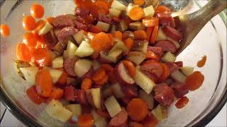 Baked Sausage Carrots Potatoes Recipe 31 [upl. by Ardnazxela]