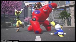 Kingdom Hearts 3  Help Big Hero 6 defeat Heartless Dinosaur boss Fistbump with Baymax [upl. by Anaihs776]