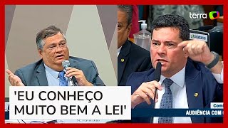 Flávio Dino e Sergio Moro batem boca em comissão no Senado Não aceito deboche [upl. by Naeroled217]