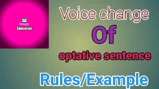 Voice change of optative sentence।। active to passive voice [upl. by Bluefield]