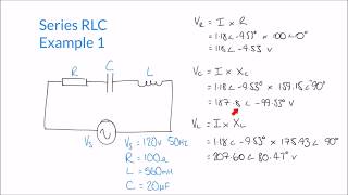 Calculating Impedance Supply Current and Voltages in Series RLC Circuit [upl. by Hgielsa857]