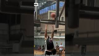 13YearOlds Dunk Shatters Backboard  StadiumClubhouse Basketball NBAprospect NBA [upl. by Aleydis948]