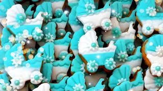 como hacer galletas sablé con fondant para un baby shower [upl. by Zetrok555]