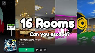 NEW Escape Rooms 🔢 16 Rooms Can you escape Roblox game play through guide all codes [upl. by Akeylah]