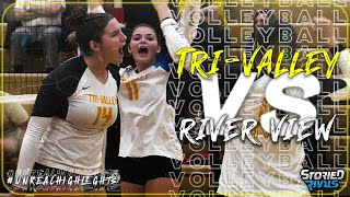 HIGH SCHOOL VOLLEYBALL  TriValley vs River View  HIGHLIGHT [upl. by Norac227]