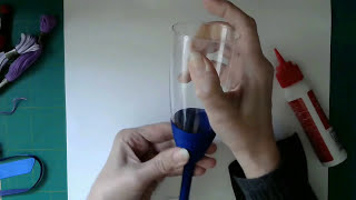 Silk thread decorated wine glass  How to decorate a champagne glass [upl. by Cryan]