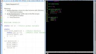 Static Keyword in C Part 22 [upl. by Heddie796]