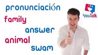 Cómo pronunciar en inglés family answer animal y swam [upl. by Aluino]