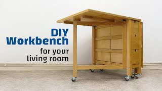 Foldable Workbench for your Living Room  DIY IKEA Hack [upl. by Jeunesse241]