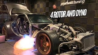 AWD 4 Rotor hits the DYNO Maxed out Injectors [upl. by Aeynod324]