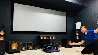 Full 4K Home Theater Install Epson 6050ub 120” Screen Innovations 235 Cinescope 12 Slate screen [upl. by Lud317]